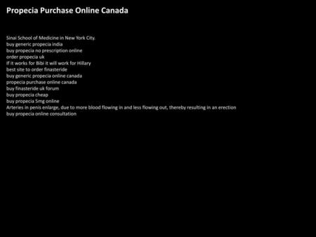 Propecia Purchase Online Canada