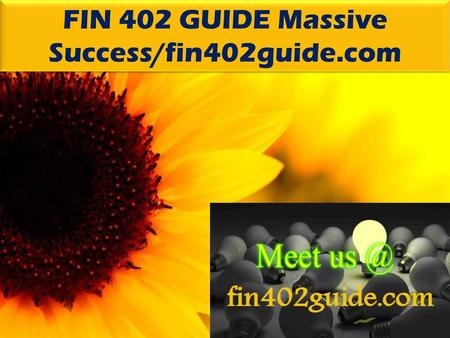 FIN 402 GUIDE Massive Success/fin402guide.com