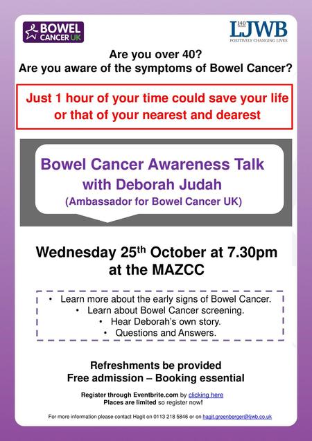 Bowel Cancer Awareness Talk