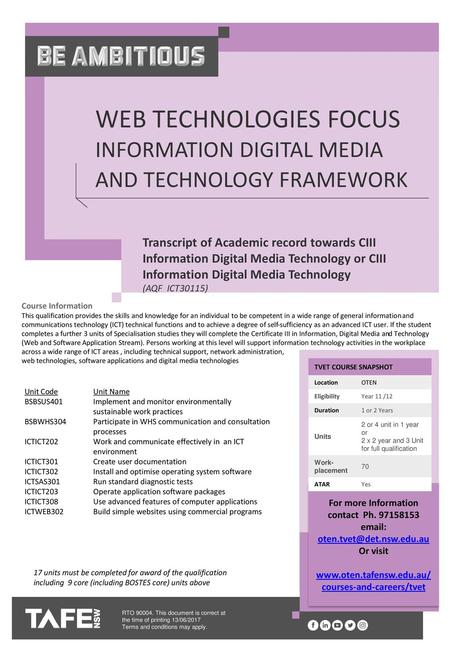 Web Technologies Focus