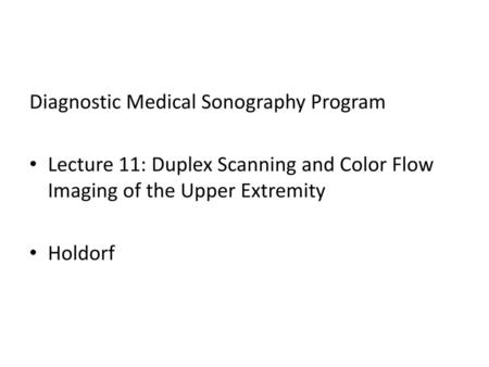 Diagnostic Medical Sonography Program