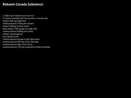 Robaxin Canada Substance
