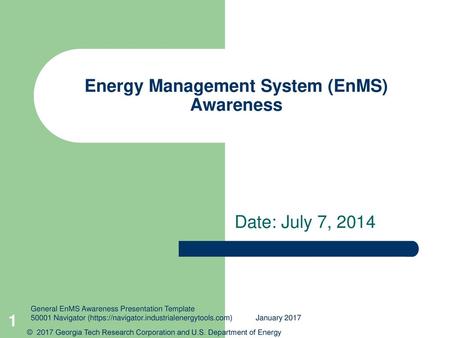 Energy Management System (EnMS) Awareness