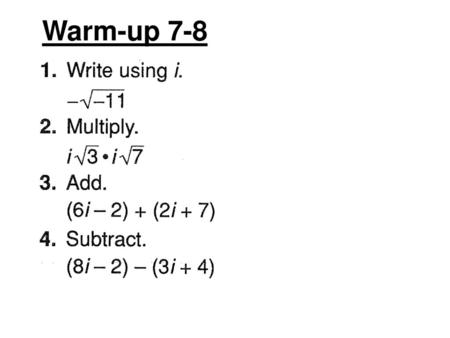 Warm-up 7-8.