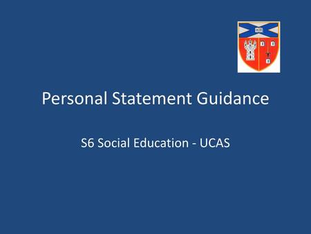 Personal Statement Guidance