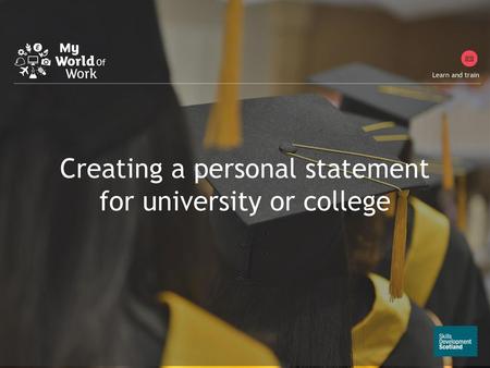 Creating a personal statement for university or college