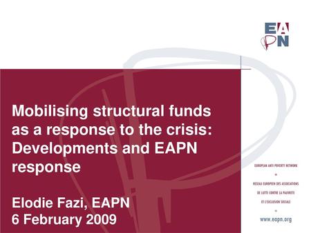 Mobilising structural funds as a response to the crisis: