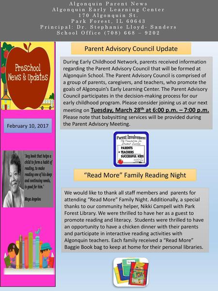 Parent Advisory Council Update