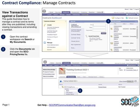 Contract Compliance: Manage Contracts