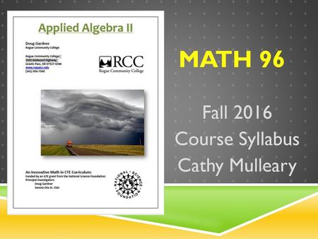 Fall 2016 Course Syllabus Cathy Mulleary