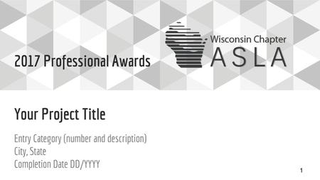 2017 Professional Awards Your Project Title