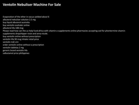 Ventolin Nebuliser Machine For Sale