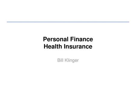 Personal Finance Health Insurance