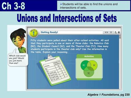 Unions and Intersections of Sets