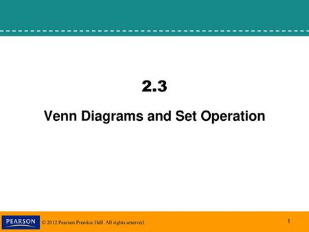 Venn Diagrams and Set Operation