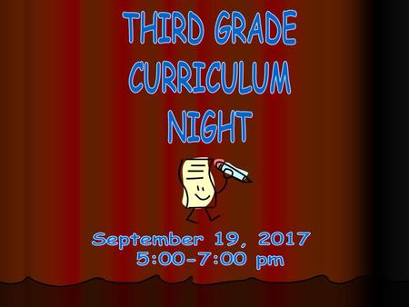 THIRD GRADE CURRICULUM NIGHT September 19, 2017 5:00-7:00 pm.