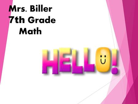 Mrs. Biller 7th Grade Math