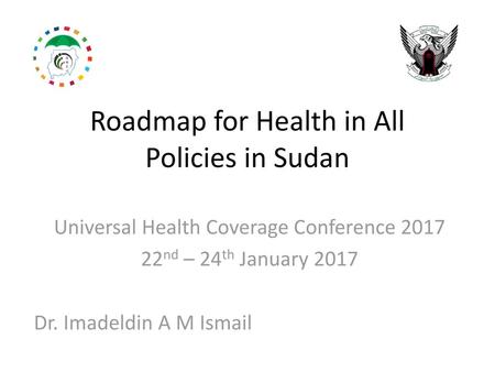 Roadmap for Health in All Policies in Sudan