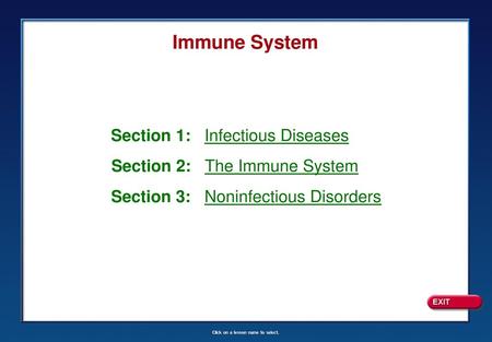 Immune System Section 1: Infectious Diseases