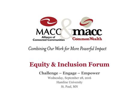 Equity & Inclusion Forum Challenge – Engage – Empower