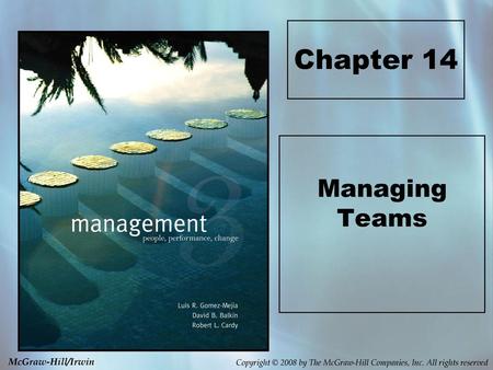 Chapter 14 Managing Teams.