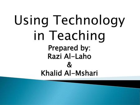 Using Technology in Teaching