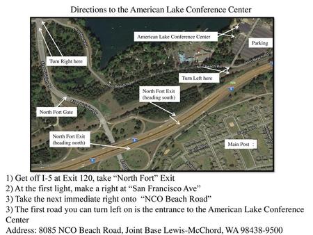Directions to the American Lake Conference Center