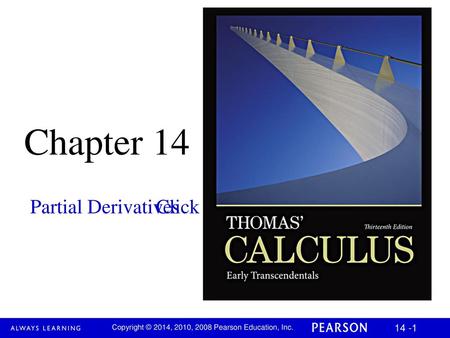 Chapter 14 Partial Derivatives.