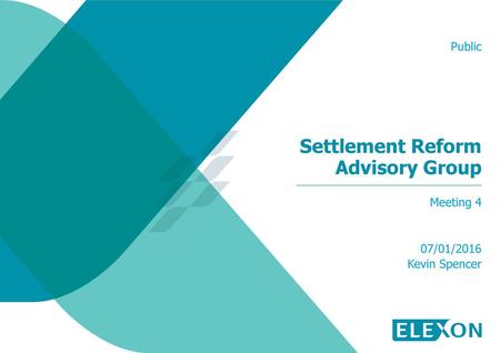Settlement Reform Advisory Group