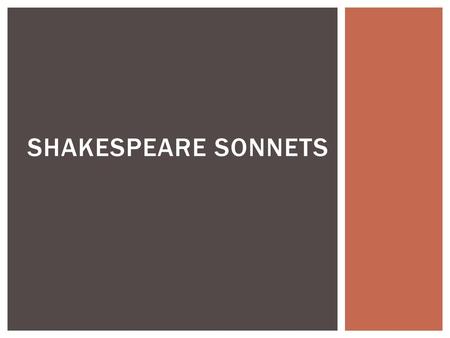Shakespeare Sonnets.