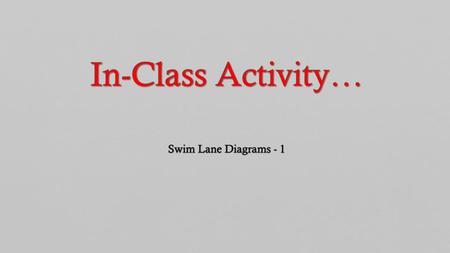 In-Class Activity… Swim Lane Diagrams - 1.