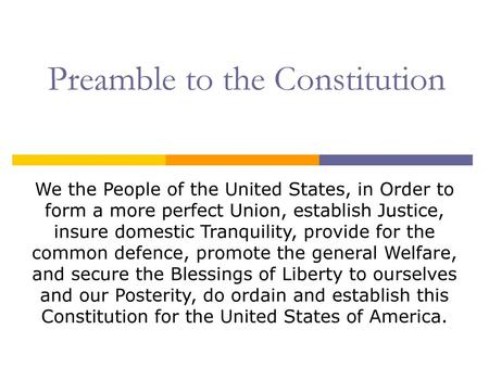 Preamble to the Constitution