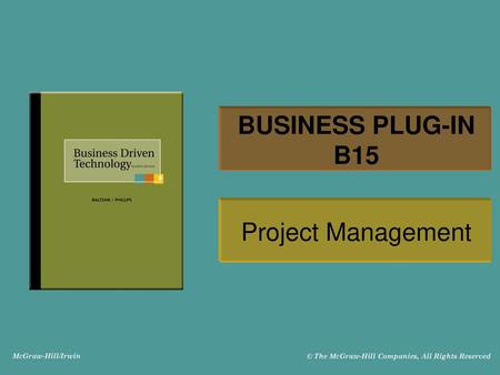 BUSINESS PLUG-IN B15 Project Management.