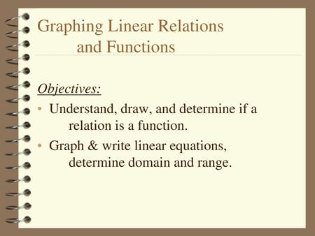 Graphing Linear Relations and Functions