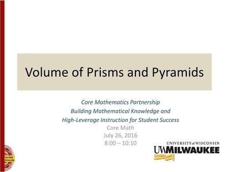 Volume of Prisms and Pyramids