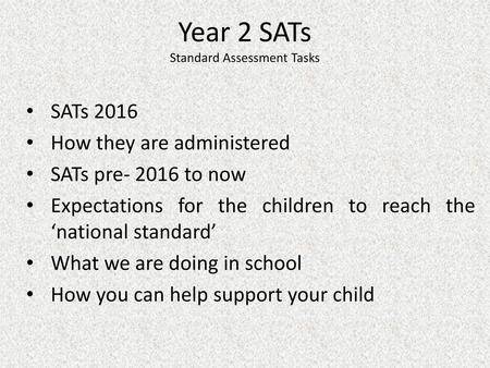 Year 2 SATs Standard Assessment Tasks
