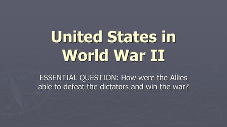 United States in World War II