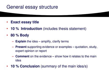 General essay structure