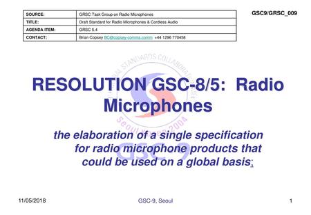 RESOLUTION GSC-8/5: Radio Microphones