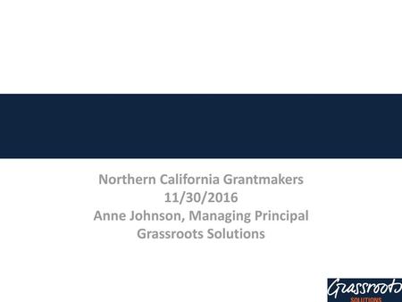 Northern California Grantmakers Anne Johnson, Managing Principal