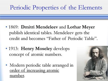 Periodic Properties of the Elements