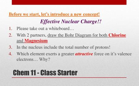 Effective Nuclear Charge!!
