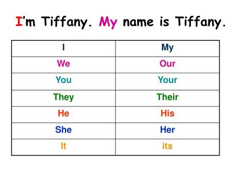 I’m Tiffany. My name is Tiffany.