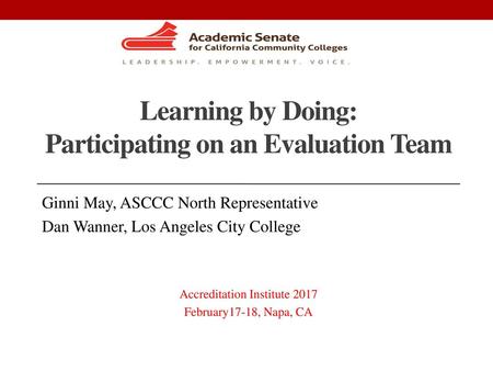 Learning by Doing: Participating on an Evaluation Team