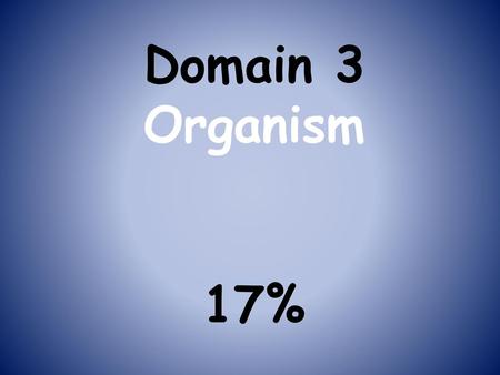 Domain 3 Organism 17%.