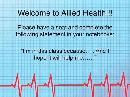 Welcome to Allied Health!!!