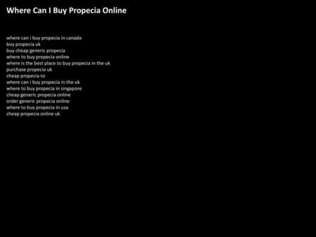 Where Can I Buy Propecia Online