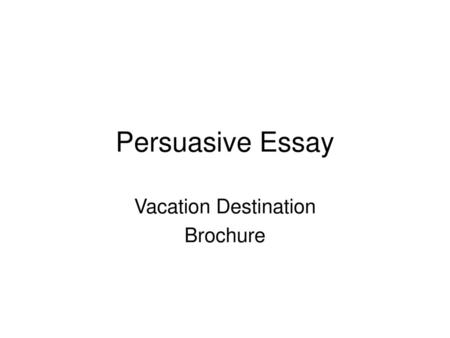 Vacation Destination Brochure