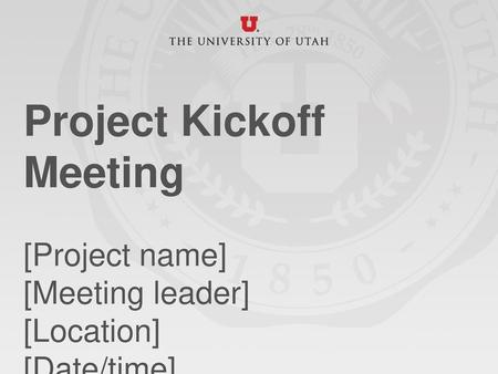 Project Kickoff Meeting