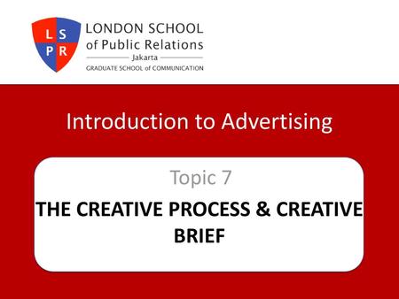 The creative process & creative brief